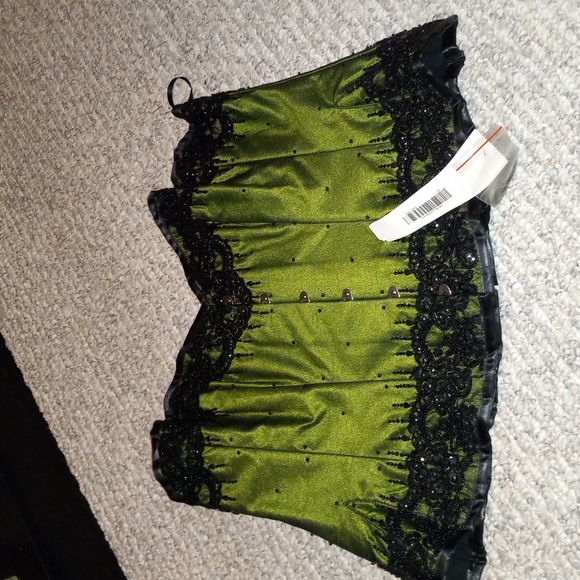 Authentic Green Overlay Overbust Couture Corset - Picture 2 of 5